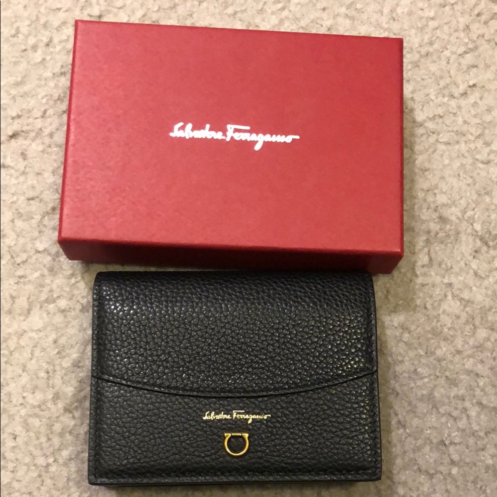 Salvatore Ferragamo Black Leather Wallet